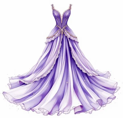Dark Lavender Flower Dress